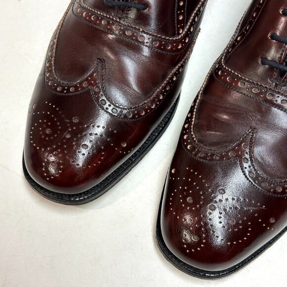 VERY GOOD VTG Alan McAfee Wingtip Oxford Bal Burgundy Made in England US 9.5 - Picture 7 of 12